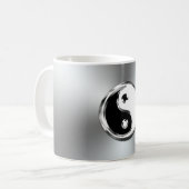 Staalgradiënt grafisch symbool Yin-Yang Koffiemok (Voorkant links)