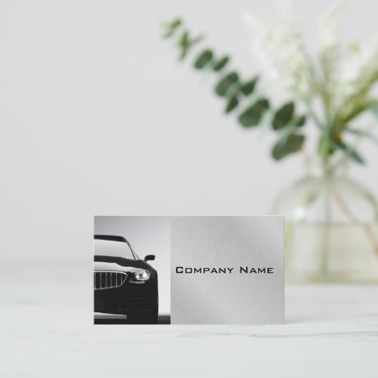 Staalgrijze stijlvolle automobielindustrie visitekaartje (Staand voorkant)