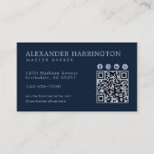 Staalhaai Professionele Kapper Winkel Qr Code Visitekaartje (Achterkant)