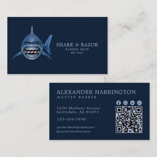 Staalhaai Professionele Kapper Winkel Qr Code Visitekaartje