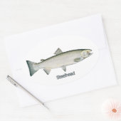 Staalkop (regenboogforel) ovale sticker (Envelop)