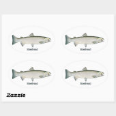 Staalkop (regenboogforel) ovale sticker (Vel)