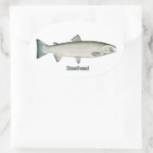 Staalkop (regenboogforel) ovale sticker (Tas)