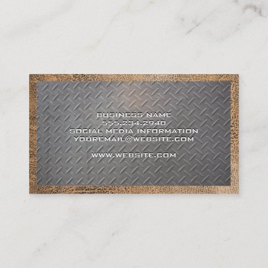 Staalpatroon | Leder Visitekaartje (Achterkant)