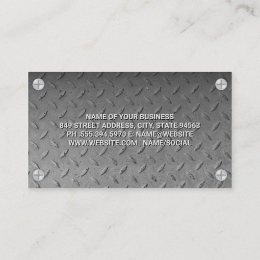 Staalpatroon | Metaalschroeven | Bouw Visitekaartje (Achterkant)