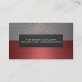 staalpatroon | Rood metaal geborsteld Visitekaartje (Achterkant)