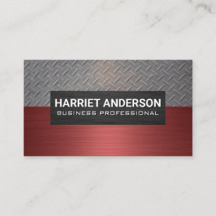 staalpatroon   Rood metaal geborsteld Visitekaartje