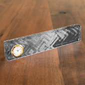 Staalplaat voor geborsteld staal met klok naambordje (Zijkant)