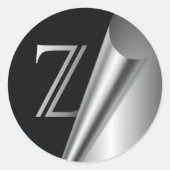 Staalschil Monogram "Z" Ronde Sticker (Voorkant)