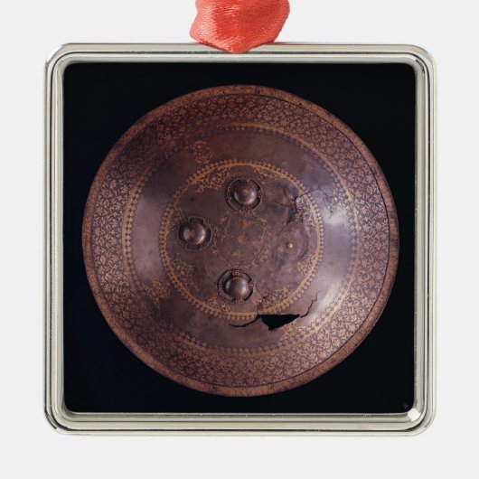 Staalschild met versiering van ongecompliceerd gou metalen ornament (Voorkant)