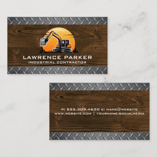 Staalsoorten en hout | Bouwuitrusting Visitekaartje (Voorkant / Achterkant)