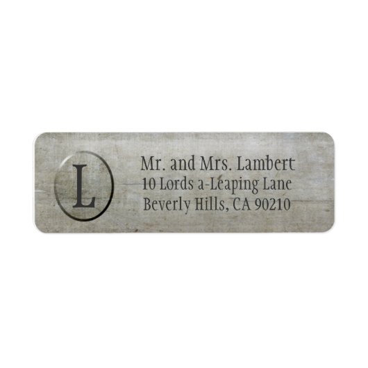 Staaltextuur Monogram  Etiket (Voorkant)
