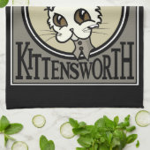 STAAMPUNK KITTY CAT GRAPHIC KITCHEN TOWEL THEEDOEK (Gevouwen)