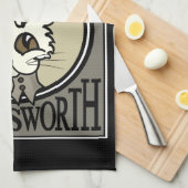 STAAMPUNK KITTY CAT GRAPHIC KITCHEN TOWEL THEEDOEK (Quarter Fold)