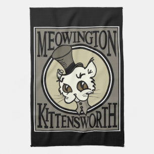 STAAMPUNK KITTY CAT GRAPHIC KITCHEN TOWEL THEEDOEK