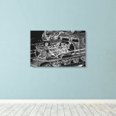 STAAMTREIN DOOR BARRY COOKE CANVAS AFDRUK (Insitu (Houten vloer))