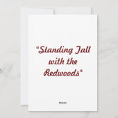 Staan hoog met de sequoia's feestdagenkaart (Achterkant)