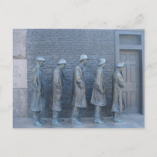 Staan in de rij briefkaart