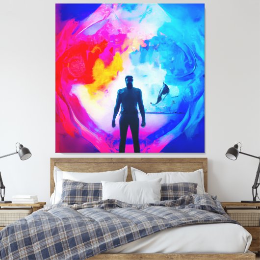 Staan in kleuren canvas afdruk (Insitu (Slaapkamer))