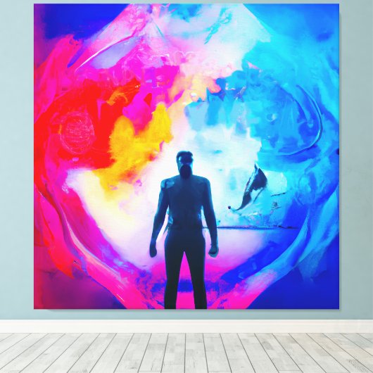 Staan in kleuren canvas afdruk (Insitu (Houten vloer))