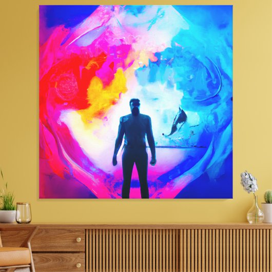 Staan in kleuren canvas afdruk (Insitu (Woonkamer))