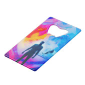 Staan in kleuren creditkaart flessenopener (Achterkant Gekanteld)