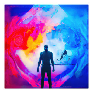 Staan in kleuren foto afdruk