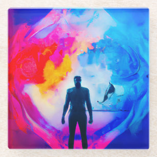 Staan in kleuren glazen onderzetter