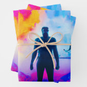 Staan in kleuren inpakpapier vel (In situ)