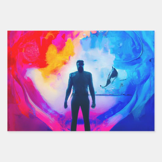 Staan in kleuren inpakpapier vel (Voorkant)