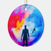 Staan in kleuren keramisch ornament (Links)