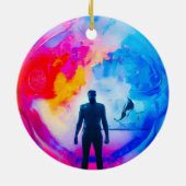 Staan in kleuren keramisch ornament (Achterkant)