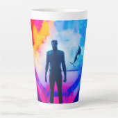 Staan in kleuren latte mok (Voorkant)