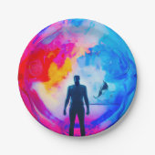 Staan in kleuren papieren bordje (Voorkant)