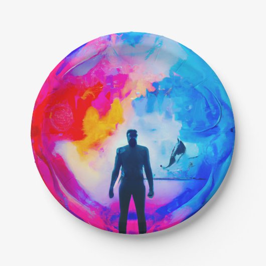 Staan in kleuren papieren bordje (Voorkant)