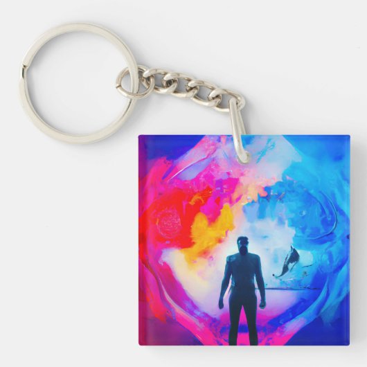 Staan in kleuren sleutelhanger (voorkant)