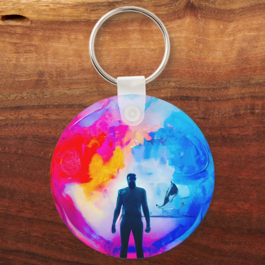 Staan in kleuren sleutelhanger (Achterkant)