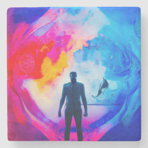 Staan in kleuren stenen onderzetter