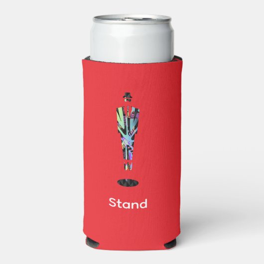 Staan Man Rood Seltzer Blikjeskoeler (Seltzer Voorkant)