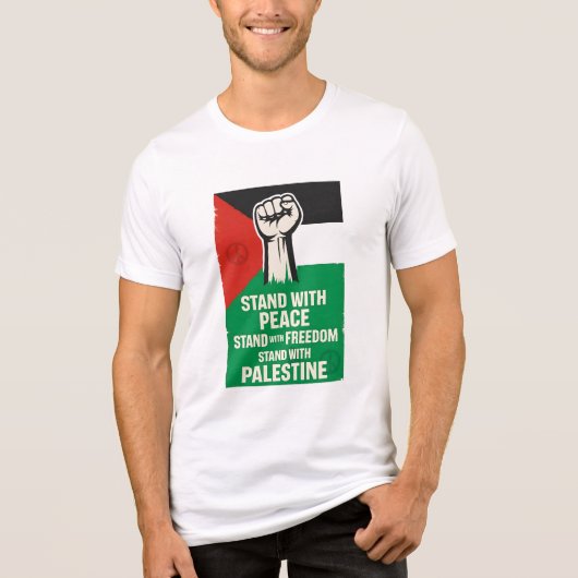 Staan met vrede Staan met Palestina Tri-Blend Shirt (Voorkant)