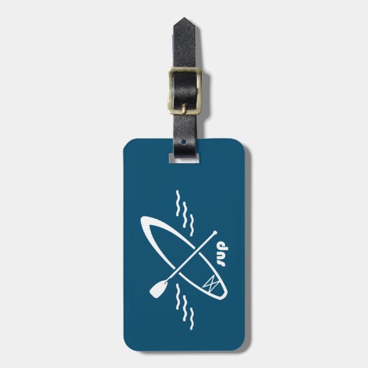 Staan op een paddleboard bagagelabel (Voorkant verticaal)