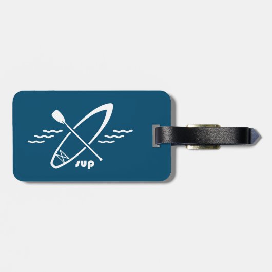 Staan op een paddleboard bagagelabel (Achterkant horizontaal)