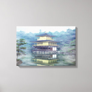 Staan op het gouden paviljoen canvas afdruk