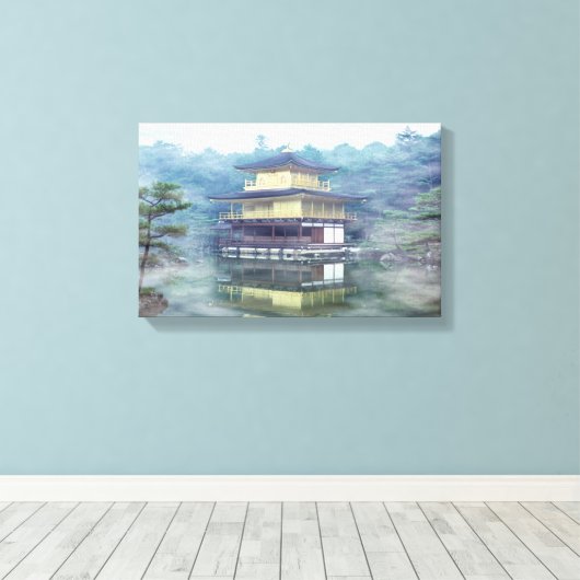 Staan op het gouden paviljoen canvas afdruk (Insitu (Houten vloer))