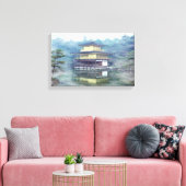 Staan op het gouden paviljoen canvas afdruk (Insitu (Woonkamer))