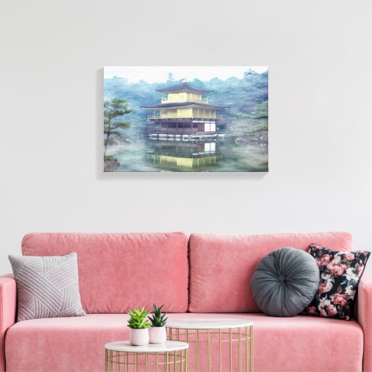 Staan op het gouden paviljoen canvas afdruk (Insitu (Woonkamer))