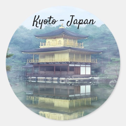 Staan op het gouden paviljoen ronde sticker (Voorkant)