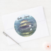 Staan op het gouden paviljoen ronde sticker (Envelop)