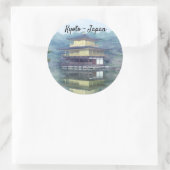 Staan op het gouden paviljoen ronde sticker (Tas)