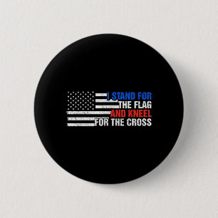 Staan voor de vlag Herdenkingsdag Amerikaanse vlag Ronde Button 5,7 Cm